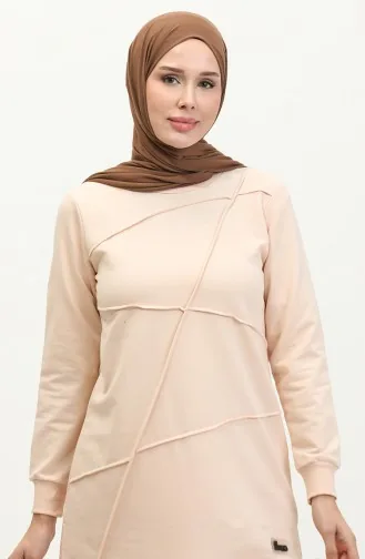 طقم ثنائي تونيك بنطلون خيطان 20029-02 بيج 20029-02