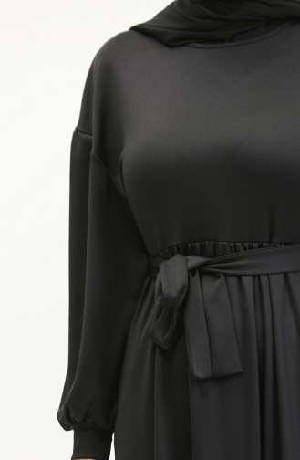 فستان بحزام 9006-01 أسود  9006-01
