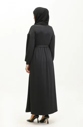 Dalgıç Kumaş Elbise 9006-01 Siyah