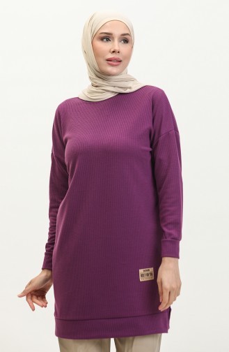 Camisole Slit Detailed Tunic 20001-06 Purple 20001-06