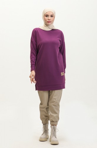 Camisole Slit Detailed Tunic 20001-06 Purple 20001-06