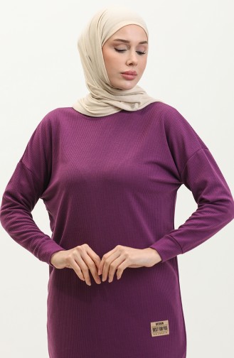 Camisole Slit Detailed Tunic 20001-06 Purple 20001-06