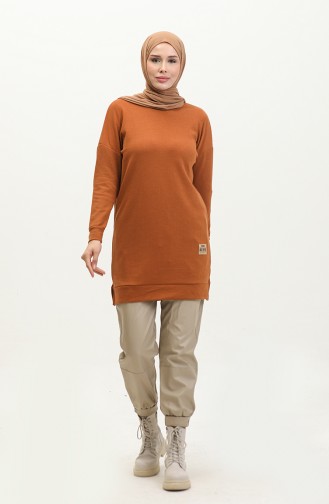 Gedetailleerde Tuniek Met Split En Camisole 20001-07 Tan 20001-07