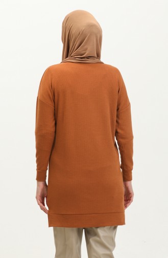 Gedetailleerde Tuniek Met Split En Camisole 20001-07 Tan 20001-07