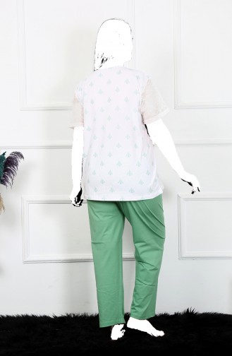 Akbeniz Women`s 5Xl-6Xl-7Xl-8Xl Plus Size Short Sleeve Pajama Set 75001 3691