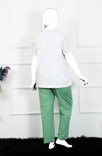 Akbeniz Kadın 5Xl-6Xl-7Xl-8Xl Büyük Beden Kısa Kol Pijama Takım 75001