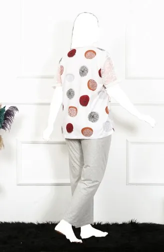 Akbeniz Damen 5Xl-6Xl-7Xl-8Xl Plus Size Kurzarm-Pyjama-Set 75002 3692