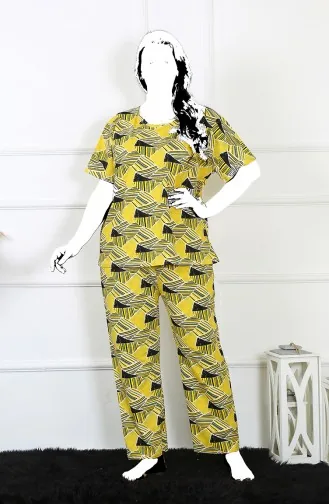 Akbeniz Ensemble Pyjama à Manches Courtes Grande Taille Pour Femme 5Xl-6Xl-7Xl-8Xl 75007 3901