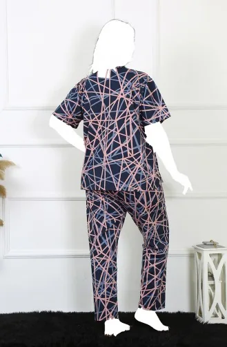 Akbeniz Kadın 5Xl-6Xl-7Xl-8Xl Büyük Beden Kısa Kol Pijama Takım 75008