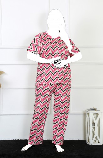 Akbeniz Women`s 5Xl-6Xl-7Xl-8Xl Plus Size Short Sleeve Pajama Set 75009 3903