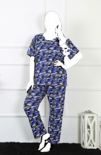 Akbeniz Women`s 5Xl-6Xl-7Xl-8Xl Plus Size Short Sleeve Pajama Set 75010 3904