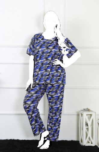 Akbeniz Damen 5Xl-6Xl-7Xl-8Xl Plus Size Kurzarm-Pyjama-Set 75010 3904