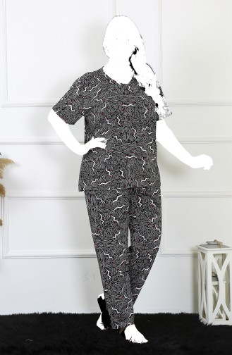 Akbeniz Women`s 5Xl-6Xl-7Xl-8Xl Plus Size Short Sleeve Pajama Set 75011 3905