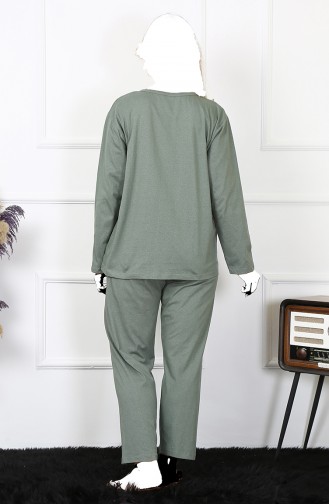 Akbeniz – Ensemble Pyjama Vert à Manches Longues Pour Femmes Grande Taille 4Xl-5Xl-6Xl-7Xl-8Xl 75013 3997