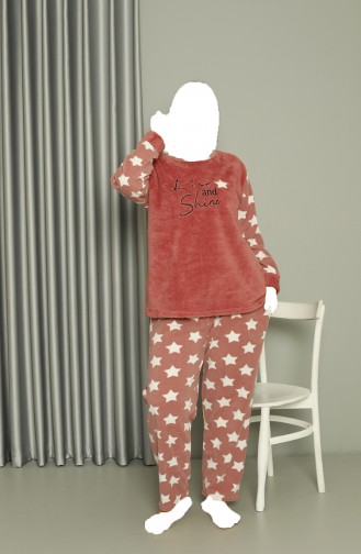 Akbeniz Welsoft Polar Grote Maat Poederpyjamaset Voor Dames 808042 4046