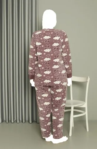 Akbeniz Welsoft Polar Damen-Pyjama-Set In Größe L Lila 808044 4050