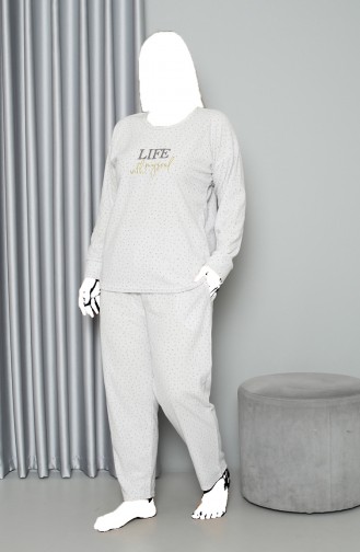 Akbeniz Welsoft Polar Damen-Pyjama-Set In Übergröße 808050 4056