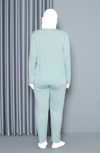 Akbeniz Damen-Pyjama-Set 202212 Aus Gekämmter Baumwolle In Übergröße Mit Langen Ärmeln 4156