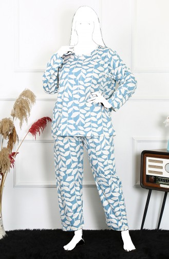 Akbeniz Women`s 5Xl-6Xl-7Xl-8Xl Plus Size Long Sleeve Pajama Set 202216 4251