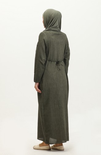 Lace Long Sleeve Dress Şile Fabric 9988-01 Khaki 9988-01