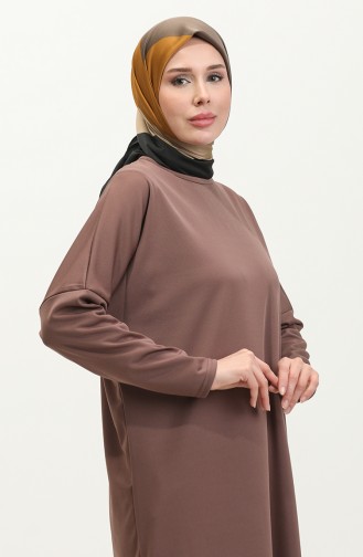 Bat Sleeve Plain Tunic 8682-01 Brown 8682-01