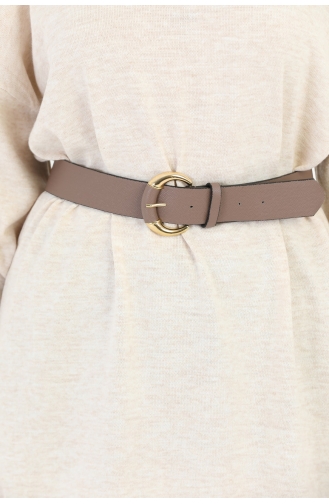Women`s Premium Quality Mink Gold Buckle Belt 002-01 Mink 002-01