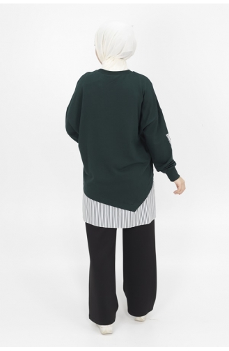Pointe Shirt Garnished 2 Thread Fabric Sweatshirt 10392-01 Khaki 10392-01