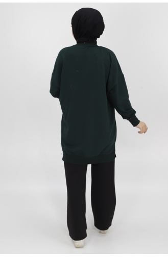 Basic-Tunika-Sweatshirt Aus Zweifädigem Pointe-Stoff 30644-02 Khaki 30644-02
