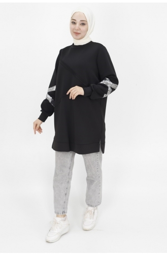 Noktae Gedetailleerd Sweatshirt Met Pailletten Van Scubastof 10367-03 Zwart 10367-03