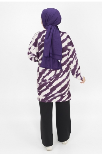 Noktae Sweat à Motifs Zèbre En Tissu Scuba 10364-02 Pourpre 10364-02