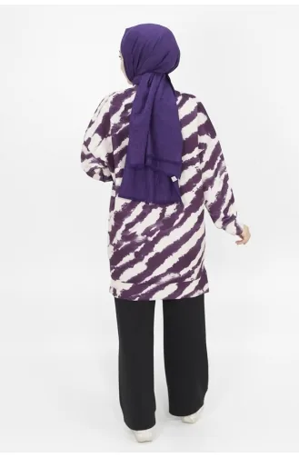 Noktae Sweat à Motifs Zèbre En Tissu Scuba 10364-02 Pourpre 10364-02