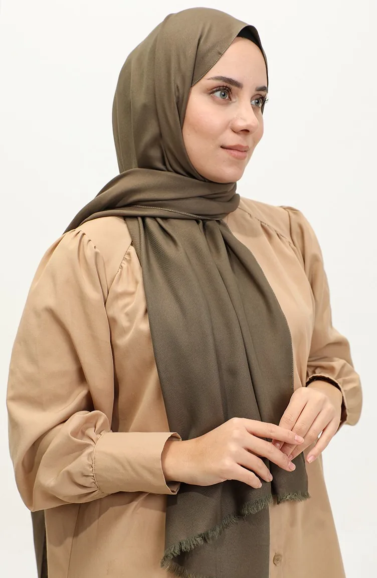 Plain Cotton Shawl Khaki Argite011-01 Khaki 011-01