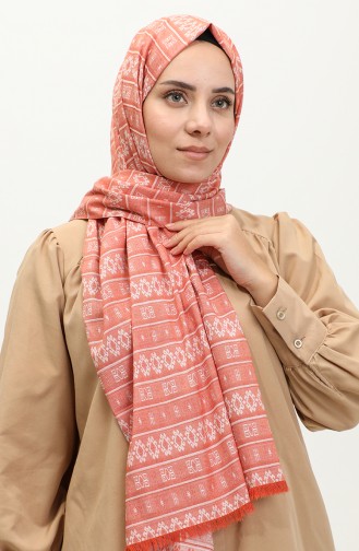 Patterned Cotton Shawl Orange Argite02-01 Orange 02-01