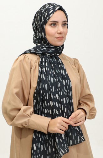 Patterned Chiffon Shawl Argite033-01 Black 033-01