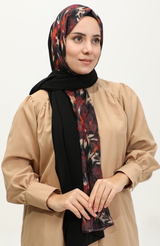 Patterned Two Color Shawl Argite035-01 Black 035-01