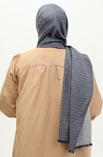 Katoenen Sjaal Met Patroon Blauw Argite04-01 Blauw 04-01