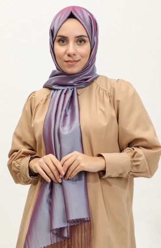 Tasseled Taffeta Shawl 1267-01 Blue Plum 1267-01