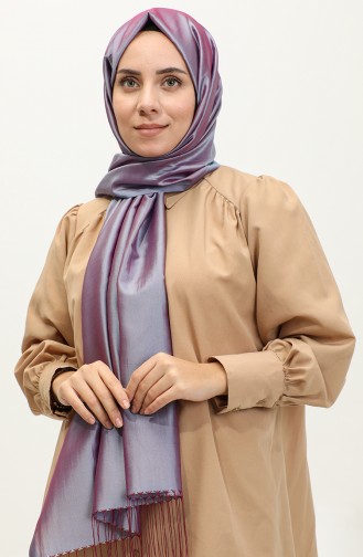 Tasseled Taffeta Shawl 1267-01 Blue Plum 1267-01