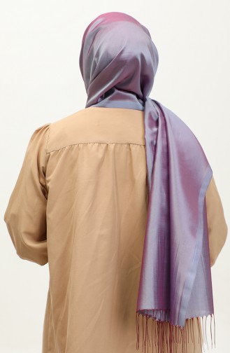 Tasseled Taffeta Shawl 1267-01 Blue Plum 1267-01