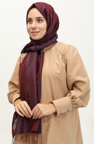 Tasseled Taffeta Shawl 1267-24 Dark Plum 1267-24