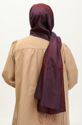 Tasseled Taffeta Shawl 1267-24 Dark Plum 1267-24