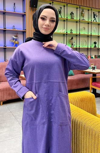 Tweedraads Trainingspak Met Zakken 03067-08 Donkerlila 03067-08