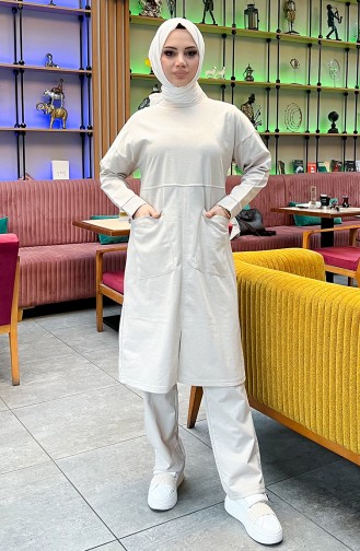 Tweedraads Trainingspak Met Zakken 03067-09 Ecru 03067-09