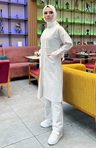 Tweedraads Trainingspak Met Zakken 03067-09 Ecru 03067-09