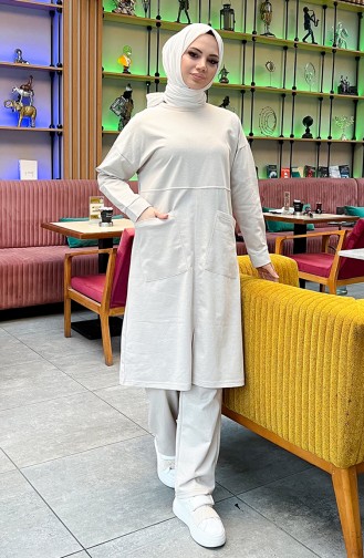 Tweedraads Trainingspak Met Zakken 03067-09 Ecru 03067-09