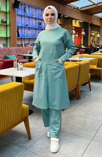 طقم رياضي ثنائي خيطان بجيب 03067-10 أخضر مينت 03067-10