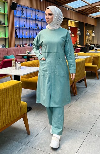 Tweedraads Trainingspak Met Zak 03067-10 Groen 03067-10