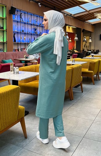 Tweedraads Trainingspak Met Zak 03067-10 Groen 03067-10