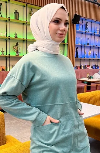 طقم رياضي ثنائي خيطان بجيب 03067-10 أخضر مينت 03067-10