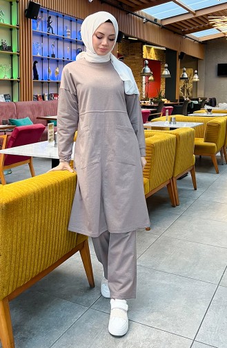 Tweedraads Trainingspak Met Zak 03067-11 Mink 03067-11